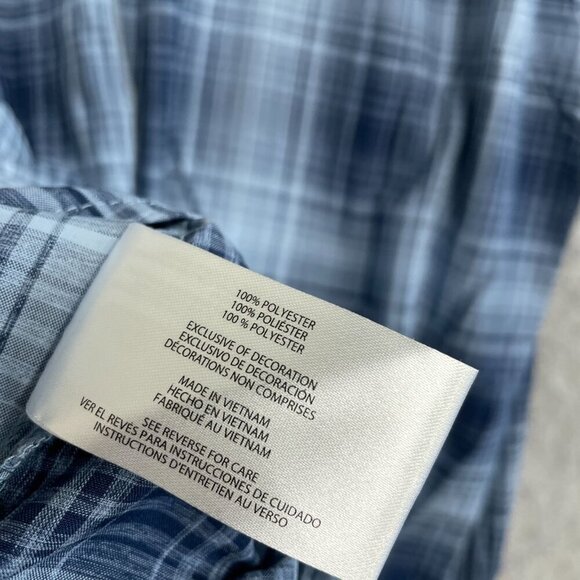 NEW Orvis Men's Size L Plaid Short Sleeve Button Up Shirt Blue Outdoor UPF 30 - Picture 7 of 11
